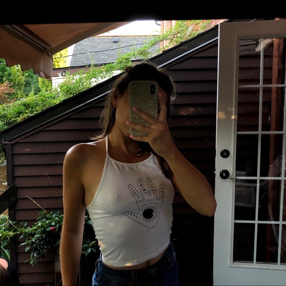 Brandy Melville Graphic Halter Tank Top Y2K Style - Picture 4 of 5